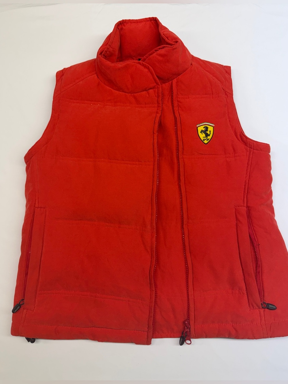 Ferrari Red Quilted Sleeveless Puffer Vest